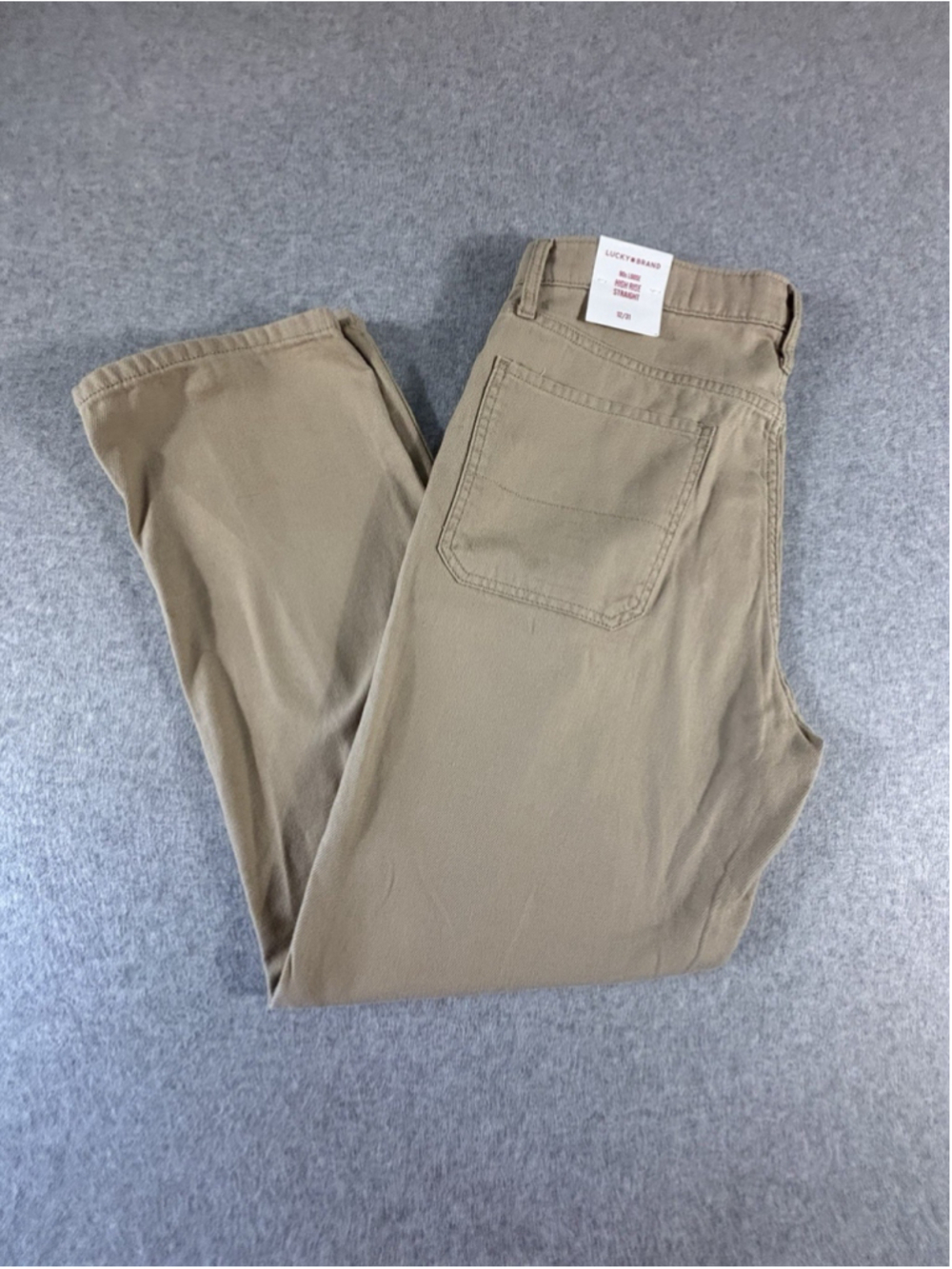 Lucky Brand 90s Loose High Rise Straight Jeans Womens 12/31 Tan Khaki